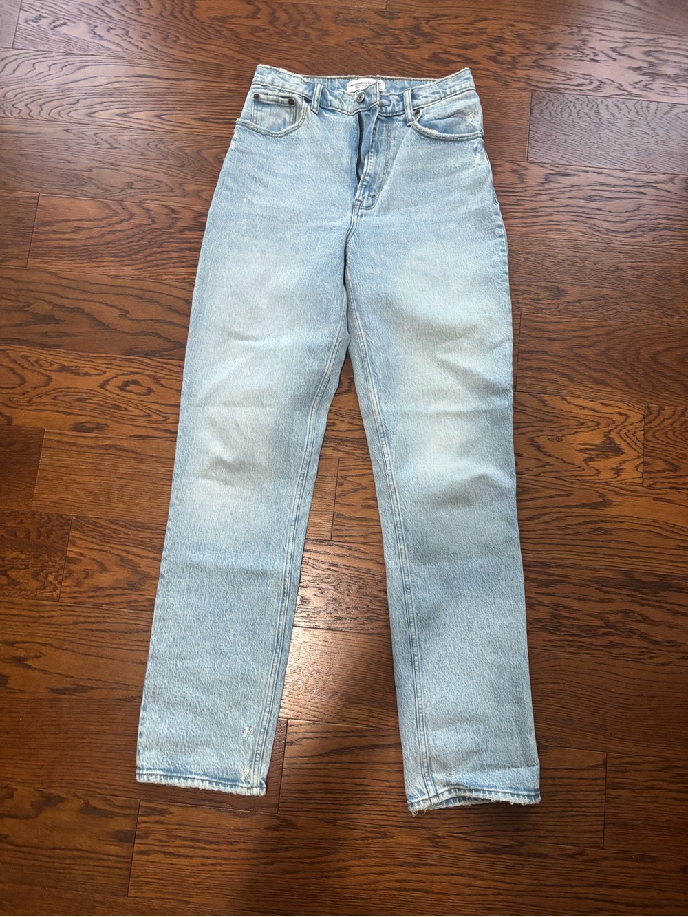 Abercrombie & Fitch Light Blue High-Rise Straight Jeans